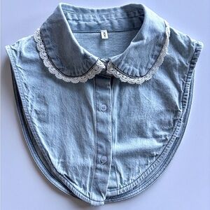 Denim Collar with Lace Trim